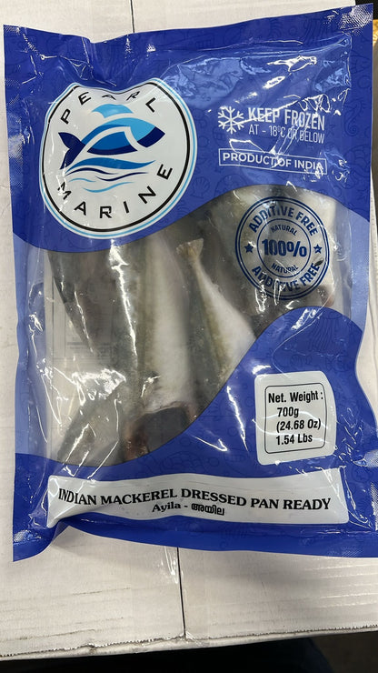 Frozen Fish Indian Mackerel Dressed Pan Ready 700g (Product of India)