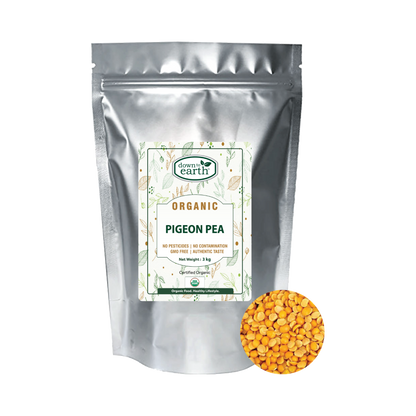 Organic Pigeon Pea (Arhar/ Toor Dal) 3kg bag (Down To Earth)