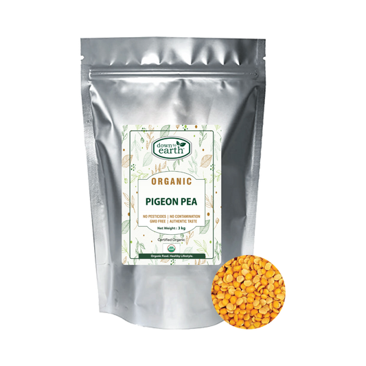 Down To Earth Organic Pigeon Pea (Arhar/ Toor Dal) 3kg bag