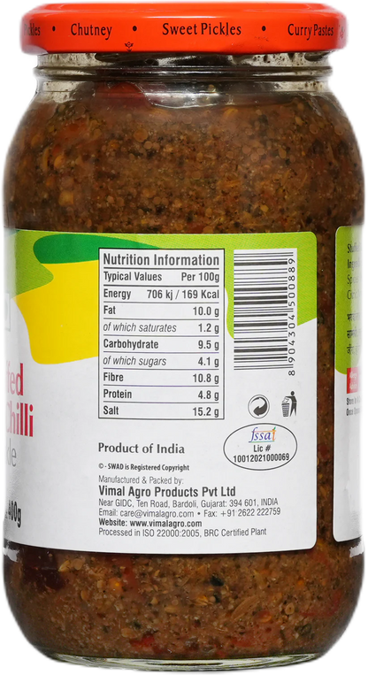 SWAD Stuffed Red Chilli Pickle 450g