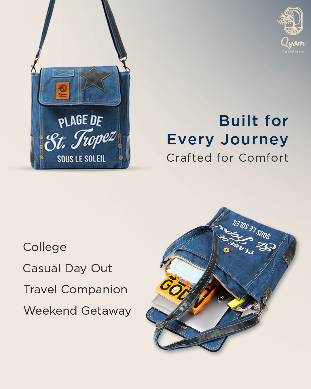 Qyom Bag Blue - Vintage Side Bag