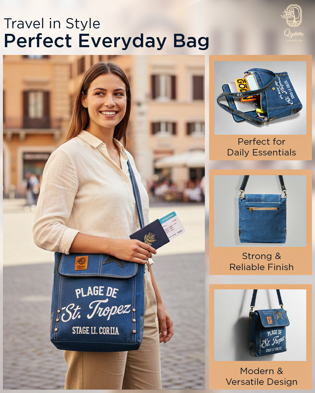 Qyom Bag Blue - Vintage Side Bag