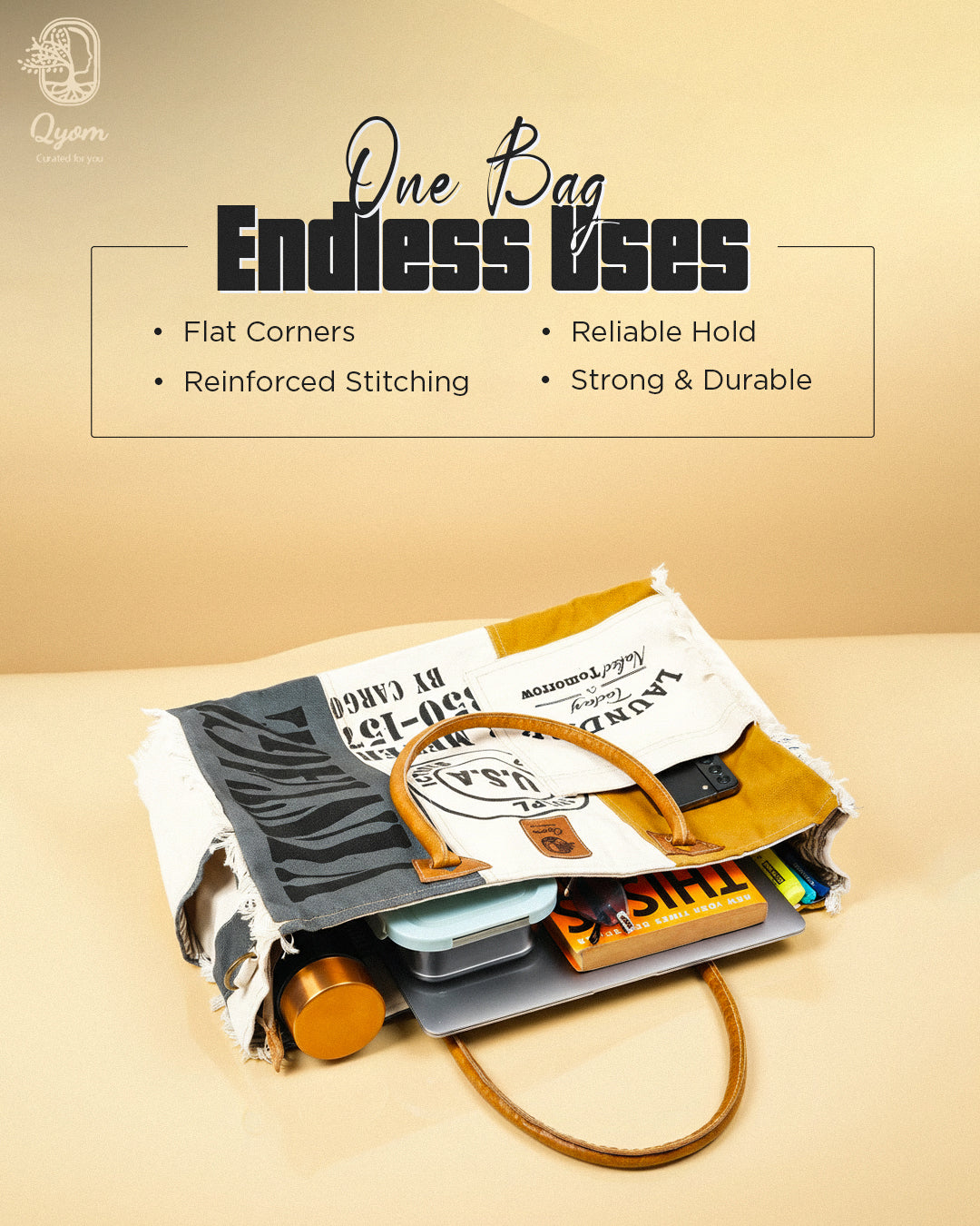 Qyom Bag Multicolour - Vintage Canvas Bag