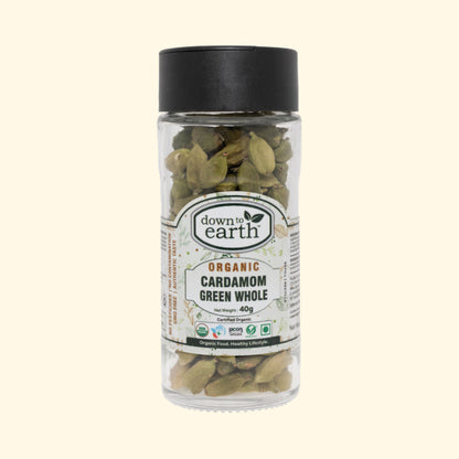 Organic Cardamom Green Whole 40g (Down To Earth)