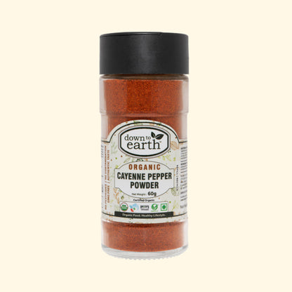 Organic Cayenne Pepper Powder 60g (Down To Earth)