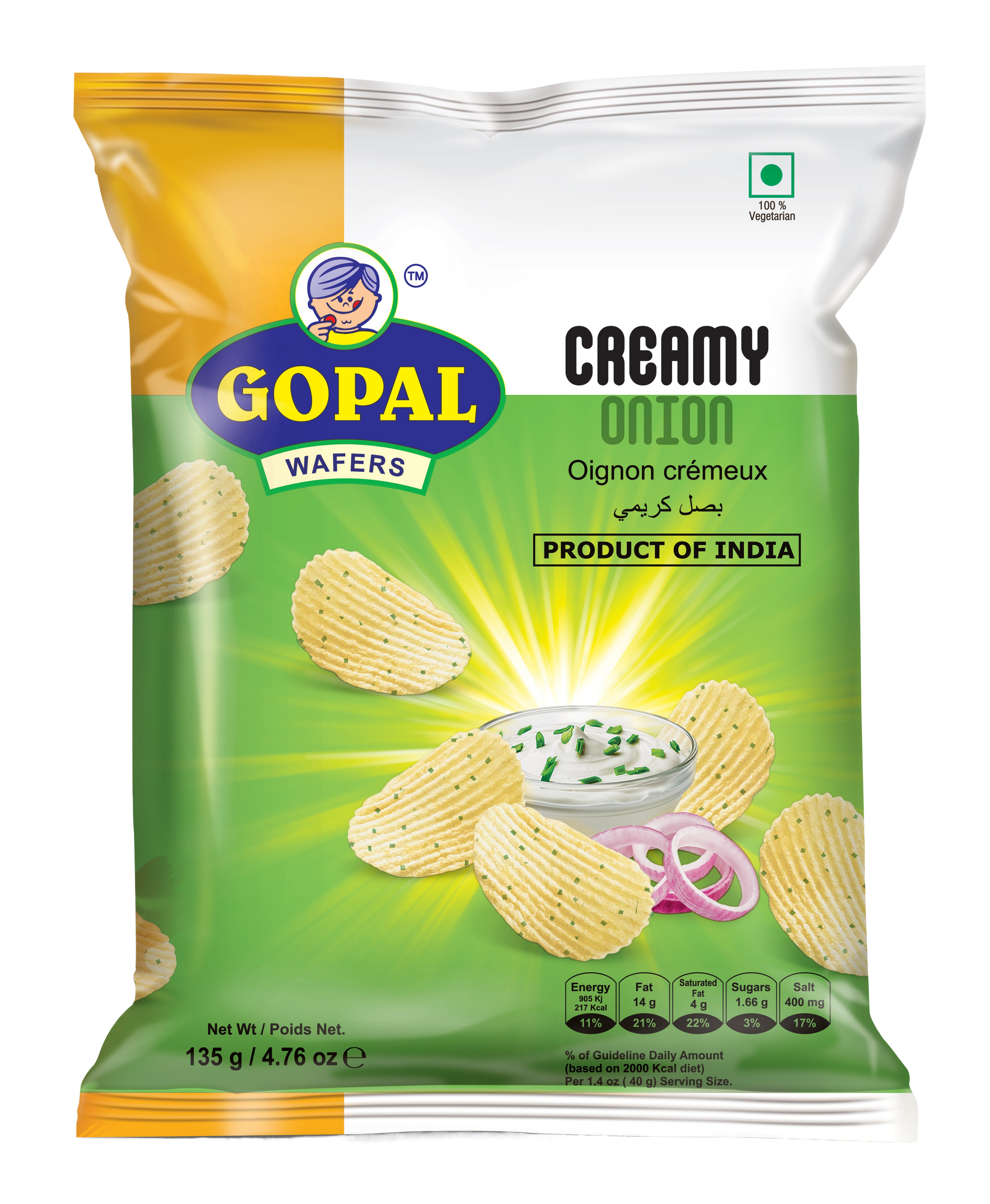 Gopal Snacks Creamy Onion 135Gm