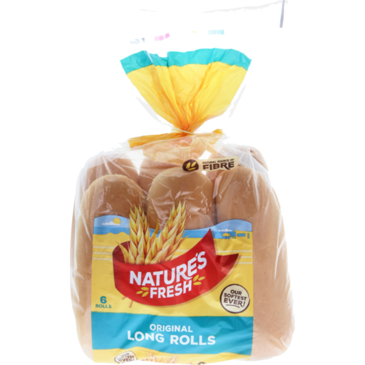 Nature's Fresh Bread Roll Long 6 Pack 420g