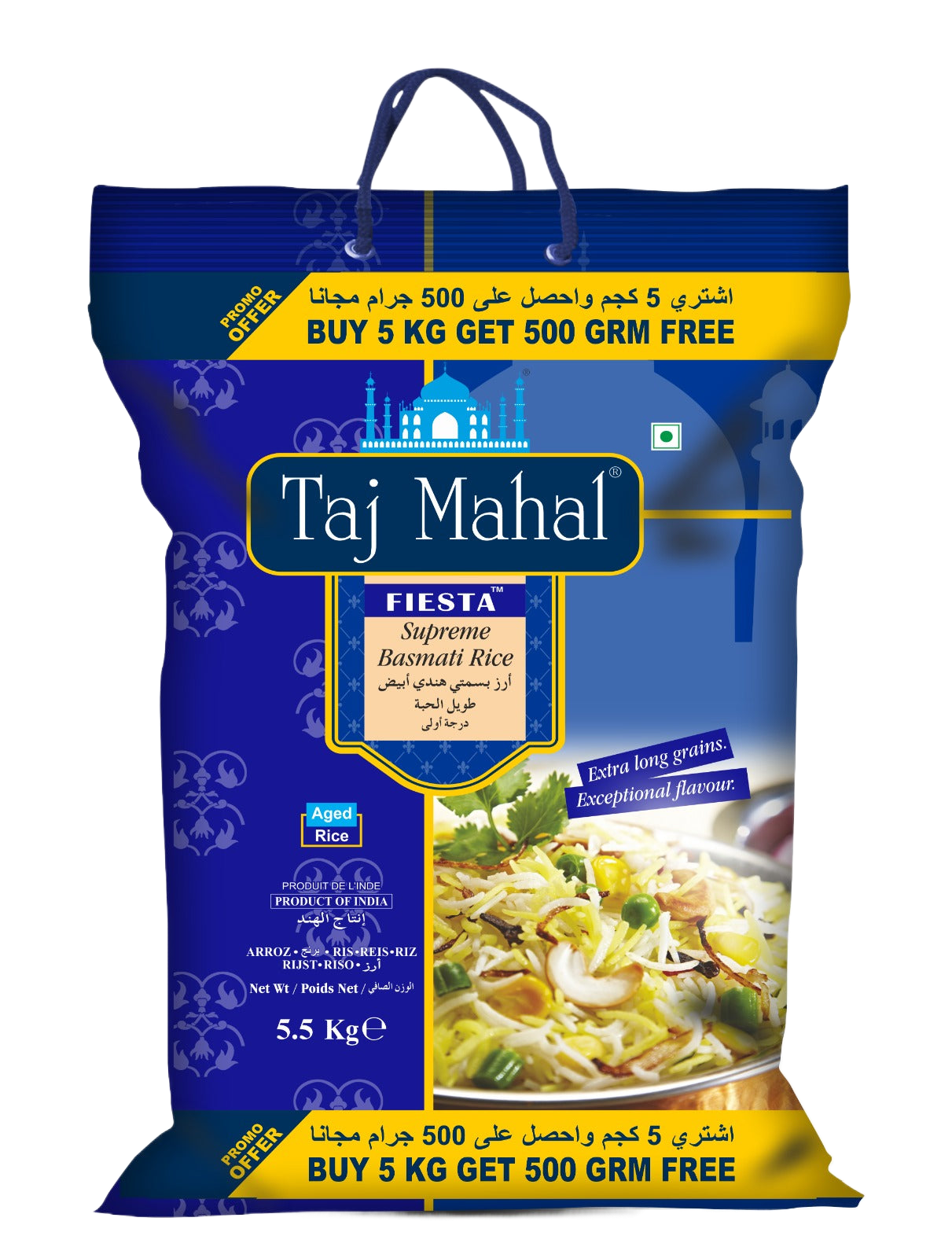 Taj Mahal Premium Quality Rice Fiesta (Blue) 5.5Kg