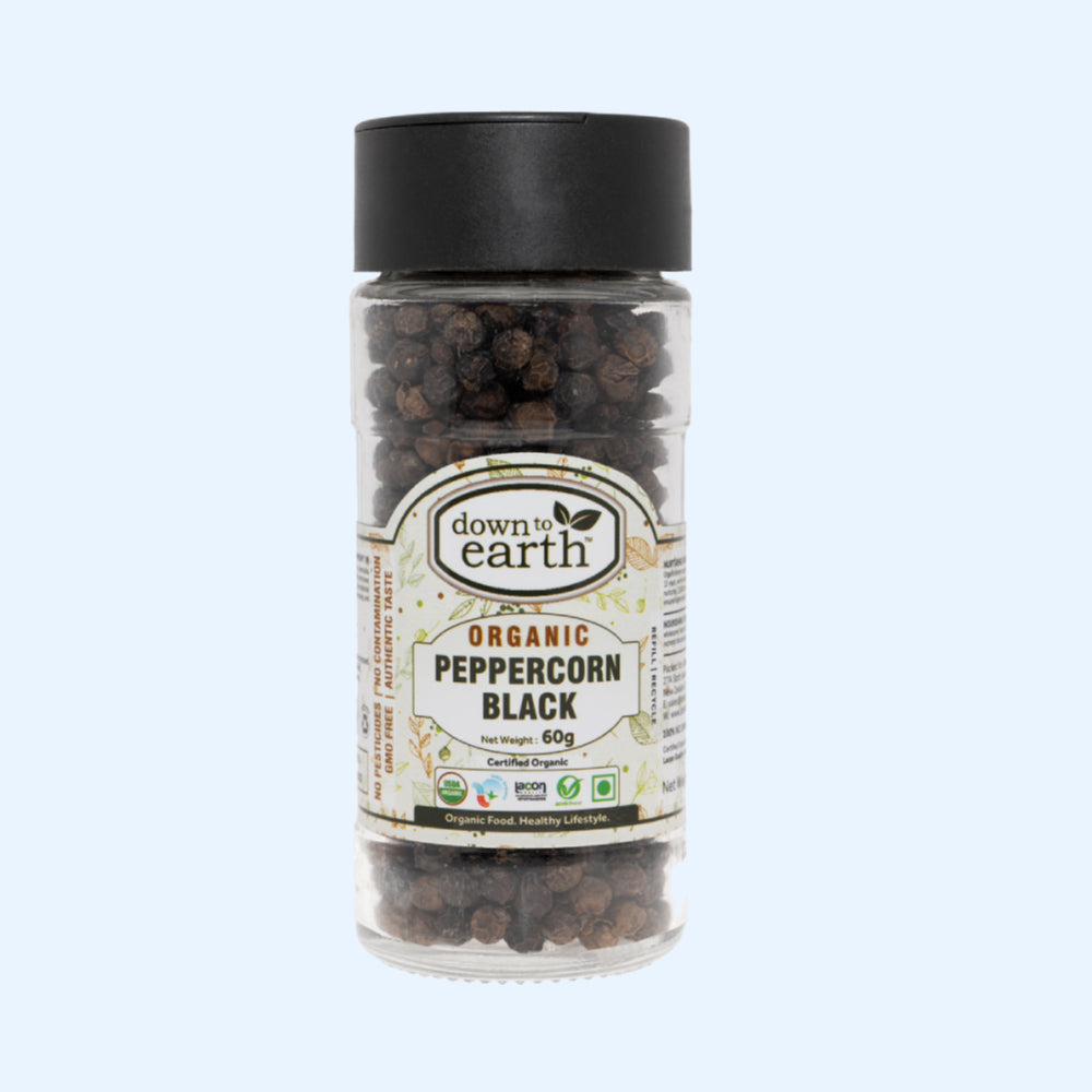 Organic Peppercorn Black 60g (Down To Earth)