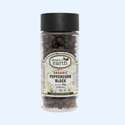 Organic Peppercorn Black 60g (Down To Earth)